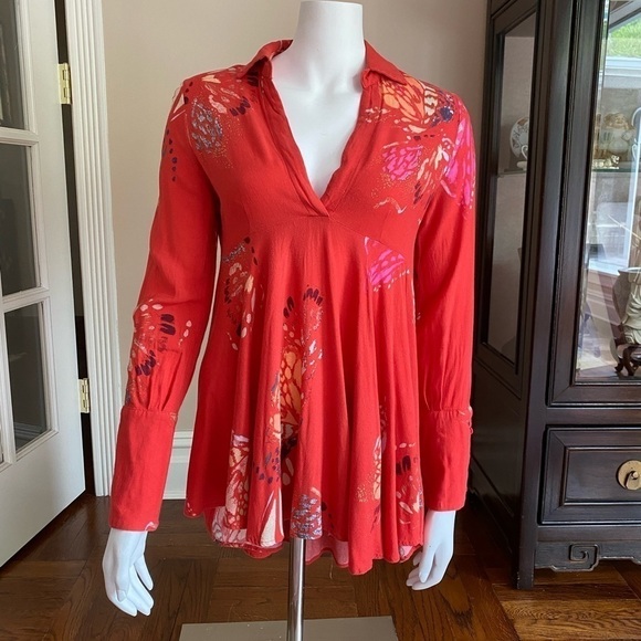 Free People Field of Butterflies Tunic Top Mini Dress - Picture 6 of 12